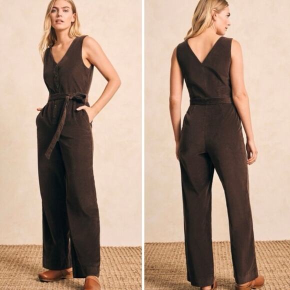 Faherty Stretch Cord Alina Jumpsuit - Picture 1 of 8